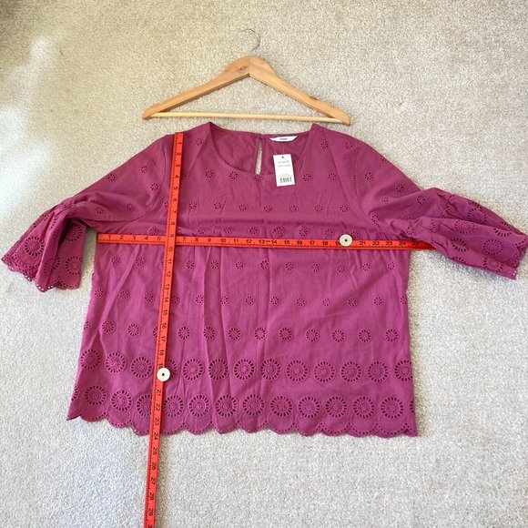 NWT George Women's Plum Broderie Anglais Lightweight Blouse Size 20 Barbiecore - Picture 3 of 11